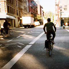 Cyklist på cykelsti i Kentucky